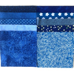 Blue Quilt Charm Fabric Squares SEW FUN QUILTS Time Saver Kit Pre-Cut 30 5 Fabric Quilt Squares image 2