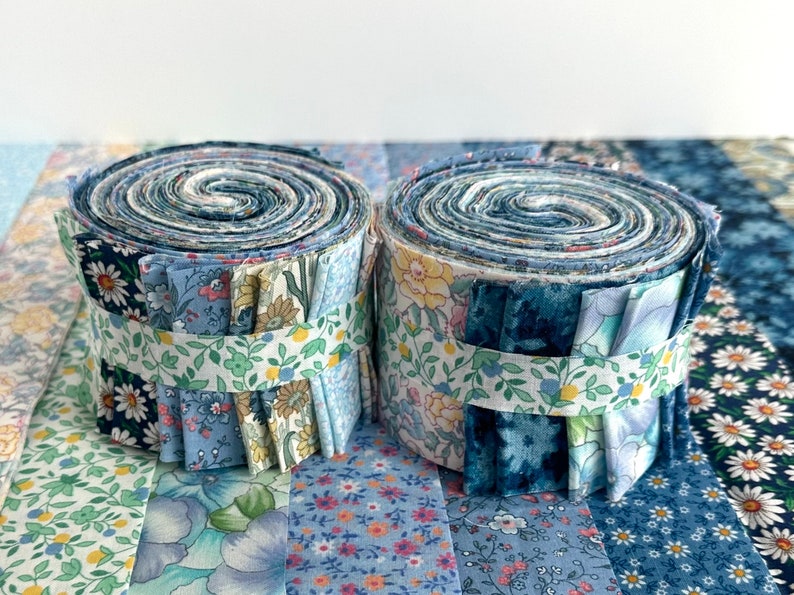 Spring Flowers Jelly Roll Quilt Fabric Strips 20 strips Time Saver Quilt Kits by SEW FUN QUILTS image 2