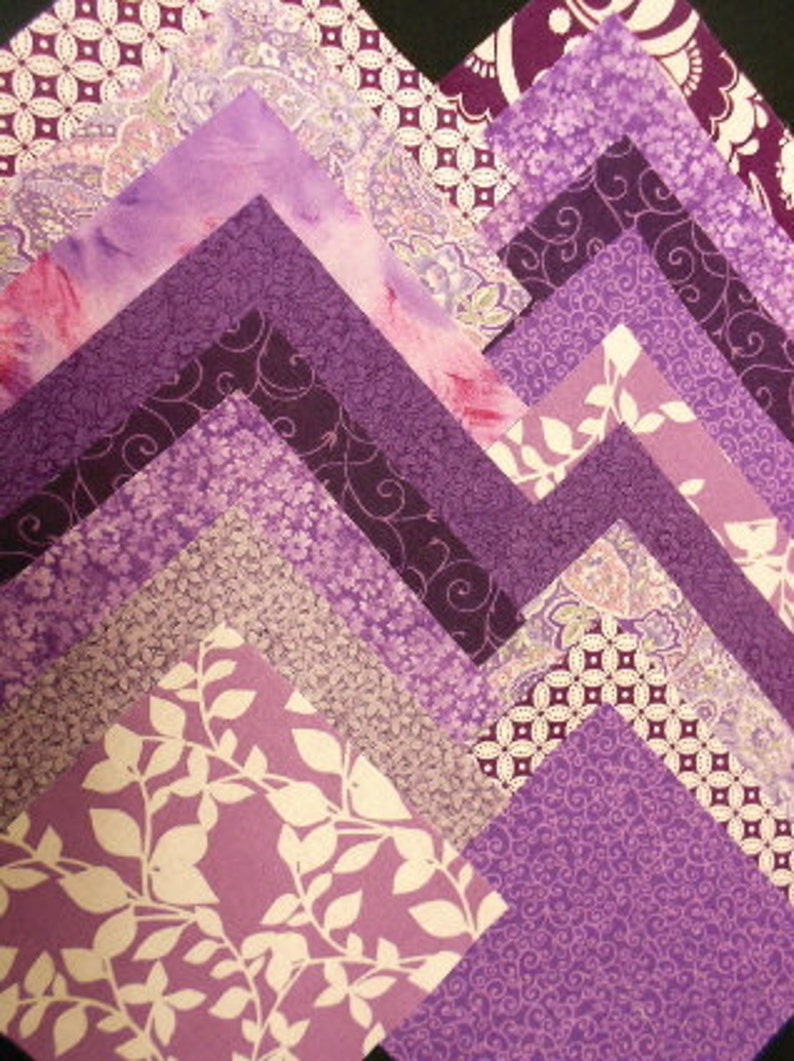 Purple Quilt Fabric Charm Squares 30 5 squares Quilt Etsy
