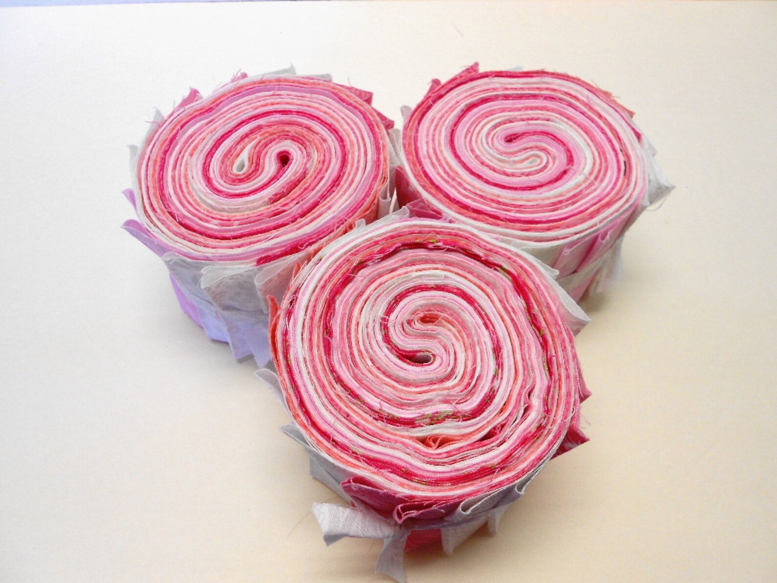 Pink and White Jelly Roll Fabric Strips Quilt Strips Jelly Etsy