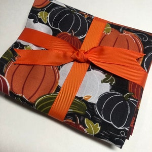 Autumn Fall Orange Brown Fat Quarter Bundle Quilt Fabric 4 prints 1 yard total Sewfunquilts Time Saver Kits image 4