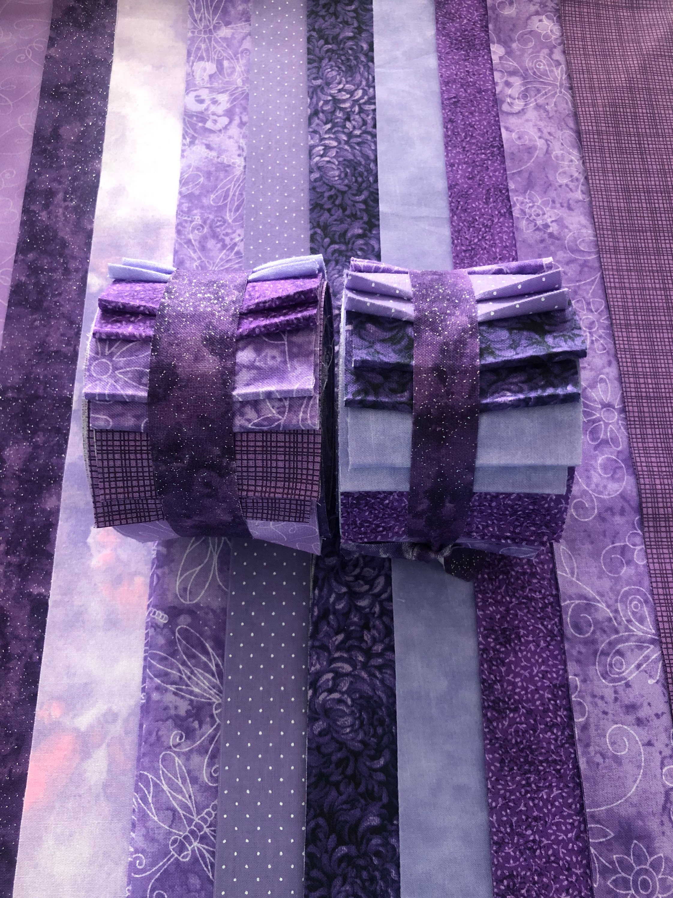 Purple Quilt Fabric Strips Jelly Roll I Cut You Sew by Etsy