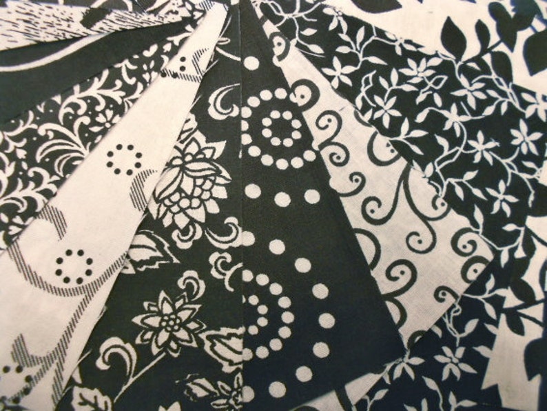 Black and White Quilt Fabric Squares 30 Quilt Charm 5 Etsy