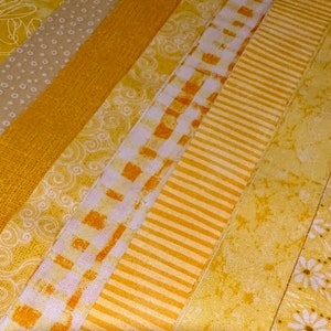 Yellow Sunshine Quilt Fabric Strips Jelly Roll by SEW FUN QUILTS 1 Roll 20 strips image 4