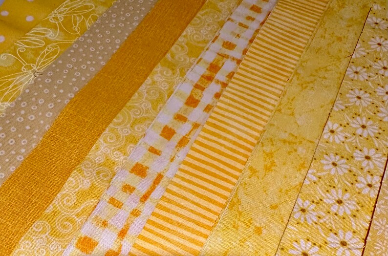 Yellow Sunshine Quilt Fabric Strips Jelly Roll by SEW FUN QUILTS 1 Roll 20 strips image 4