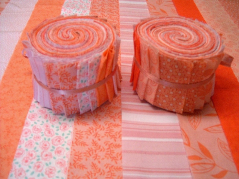 Tangerine Orange Jelly Roll Quilt Fabric Strips SEW FUN Etsy