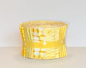 Yellow Sunshine  Quilt Fabric Strips Jelly Roll by SEW FUN QUILTS - 1 Roll - 20 strips