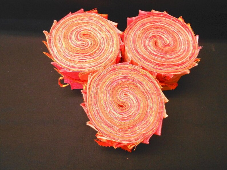 Tangerine Orange Jelly Roll Quilt Fabric Strips 20 Strips 1 Etsy