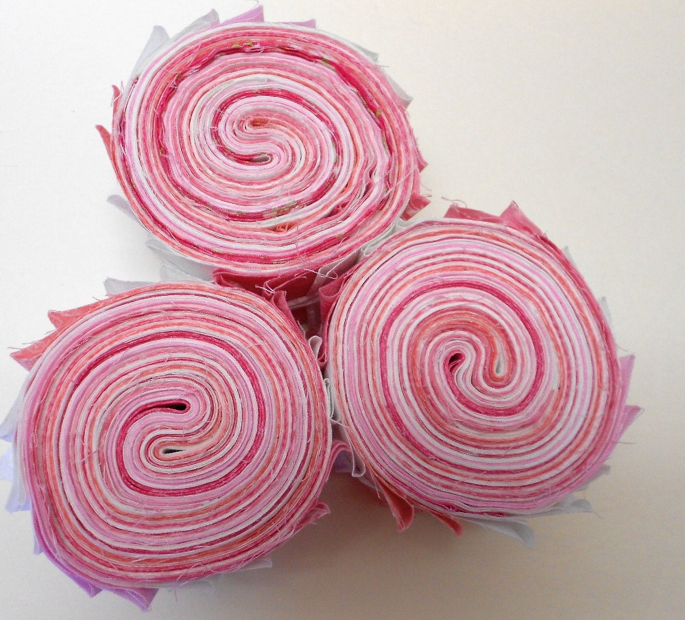 Pink and White Jelly Roll Fabric Strips Quilt Strips Jelly Etsy