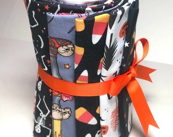 Halloween Yardage Orange Black Purple 5 Yard Bundle - 1/2 Yard Cuts - 10 prints  5 yards total- Quilt Fabric -Sewfunquilts Time Saver Kits