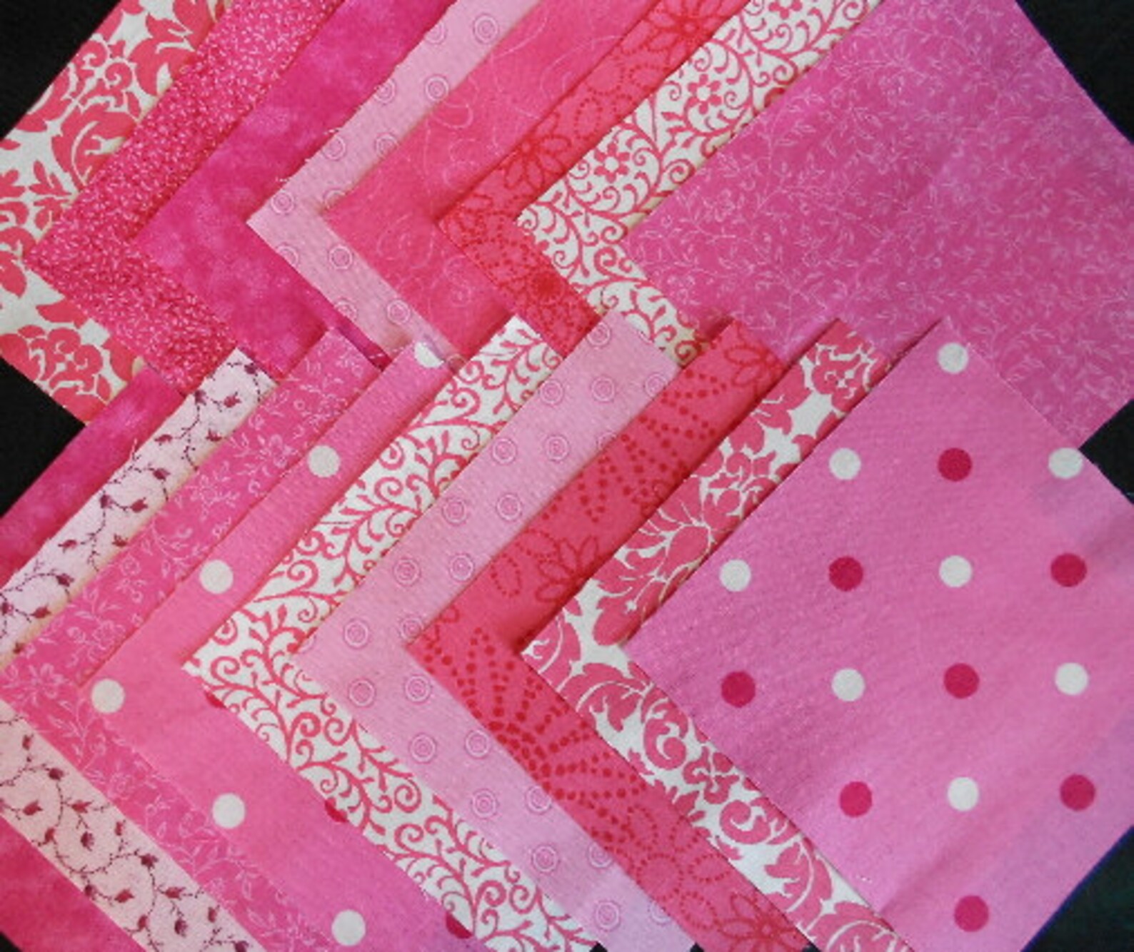 Pink Quilt Fabric Charm Squares Time Saver Quilt Kit 30 Etsy
