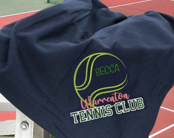 Personalized Tennis Graduation Gift Stadium Blanket 3 Lines of Custom Text Custom Colors Tennis Senior Gifts for Grad With Name Keepsake