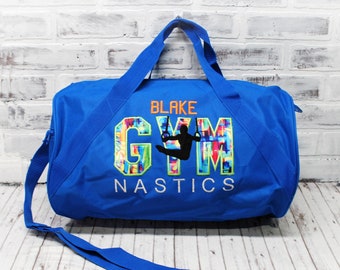 Personalized Boys Gymnastics Bag - Small Royal Blue Duffle Bag Shown