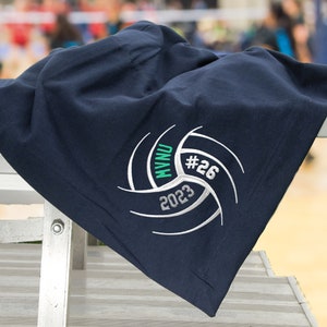 Custom Personalized Volleyball Staduim Blanket -3 Lines of Custom Text, Custom Blanket and Word Colors