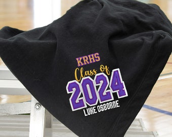 Personalized Class of 2024 School Colors Stadium Blanket