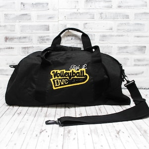 Personalized Volleyball Bag for Practice Travel Volleyball Black Gold Yellow Custom Colors on Request  Large Black Duffle Bag Shown