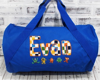 Personalized Boys Robot Duffel Bag or Tote Bag-Small Duffle Shown