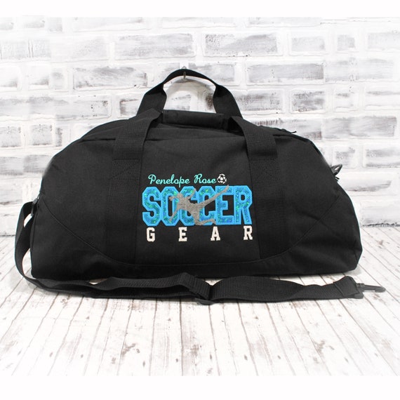 Girls Personalized Soccer Bag Teal and Black Kids Soccer Bag for Practice After School Duffle Bag for Weekend Tote Bag for Coach Gift Etsy