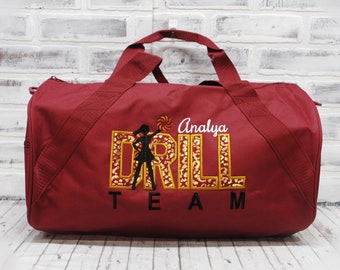 Personalized Maroon Drill Team Bag Cheerleader, Custom Bag Color - Small Maroon Duffle Bag Shown