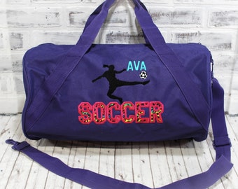 Girls Personalized Soccer bag - Small Duffle Bag Shown