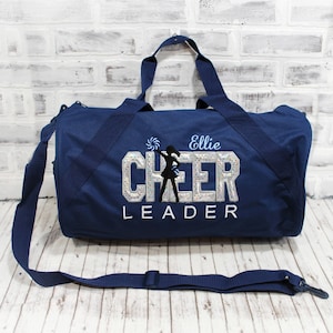 Sac d'encouragement bleu marine personnalisé pour fille avec nom Sac de sport personnalisé argenté scintillant avec sac d'encouragement bleu marine argenté scintillant pour garçons
