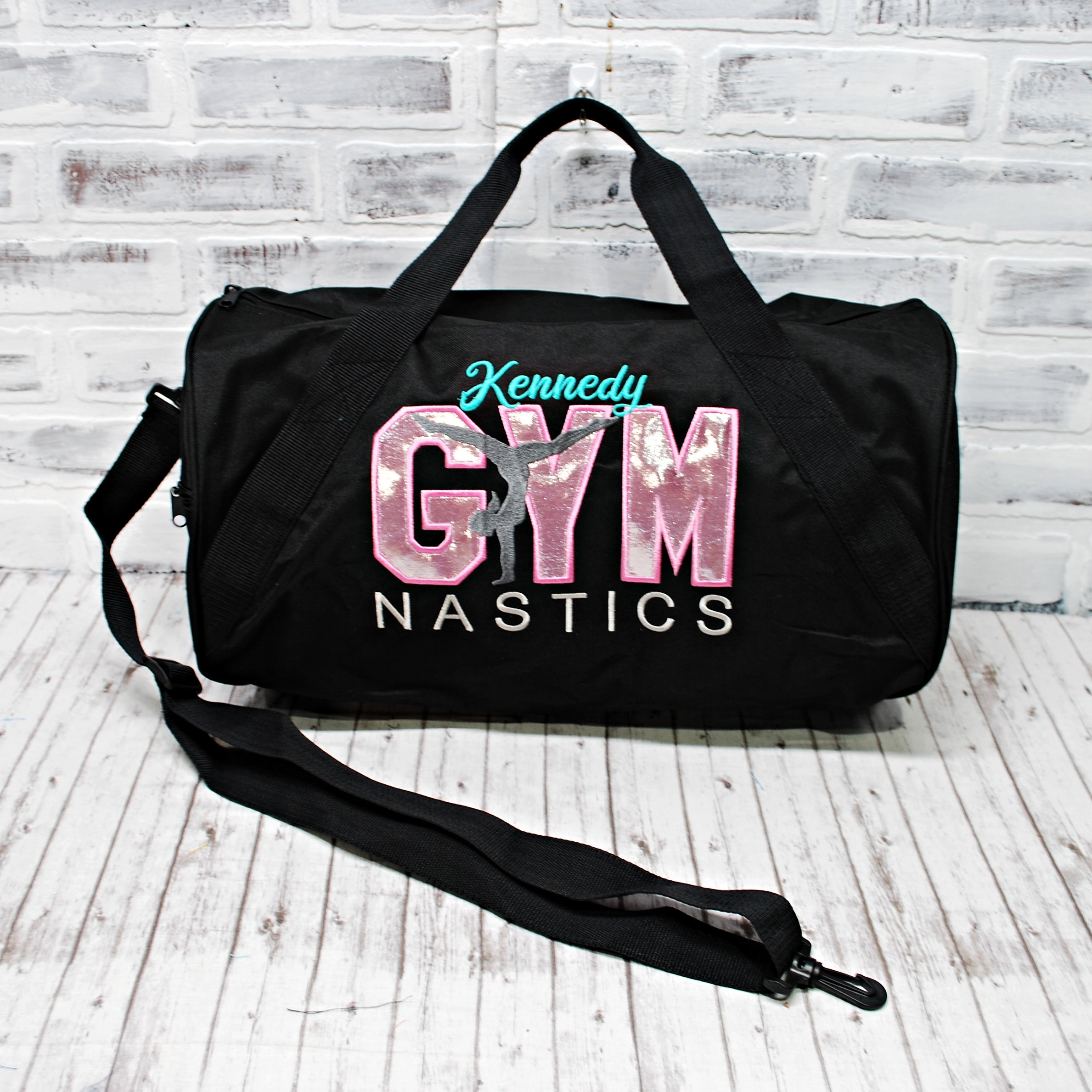 Sac de gymnastique rose scintillant personnalisé Petit sac de