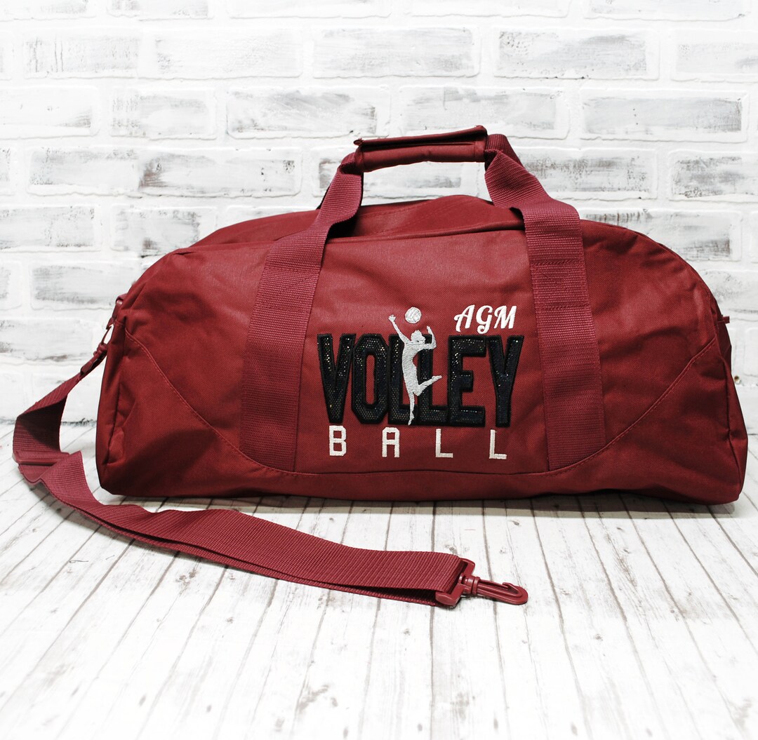 Personalized Volleyball Bag, Maroon Black Gray, Custom Bag Color, for