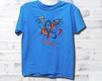 Personalized Blue Dragon Birthday Shirt