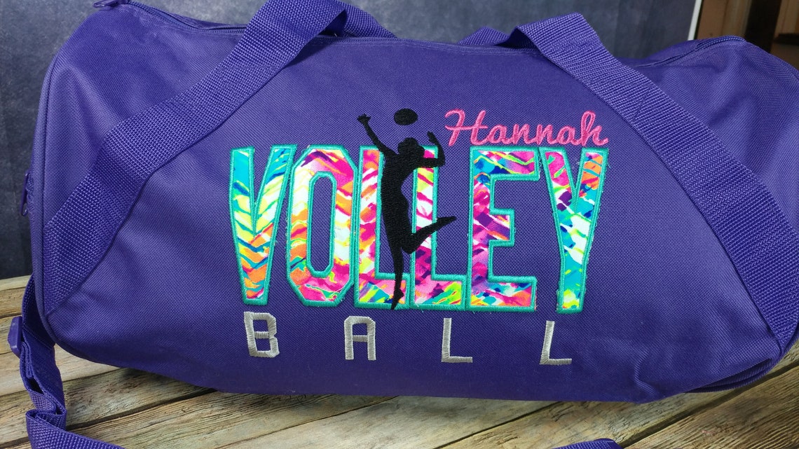 Personalized Volleyball Duffle Bag//Purple Overnight Bag Etsy
