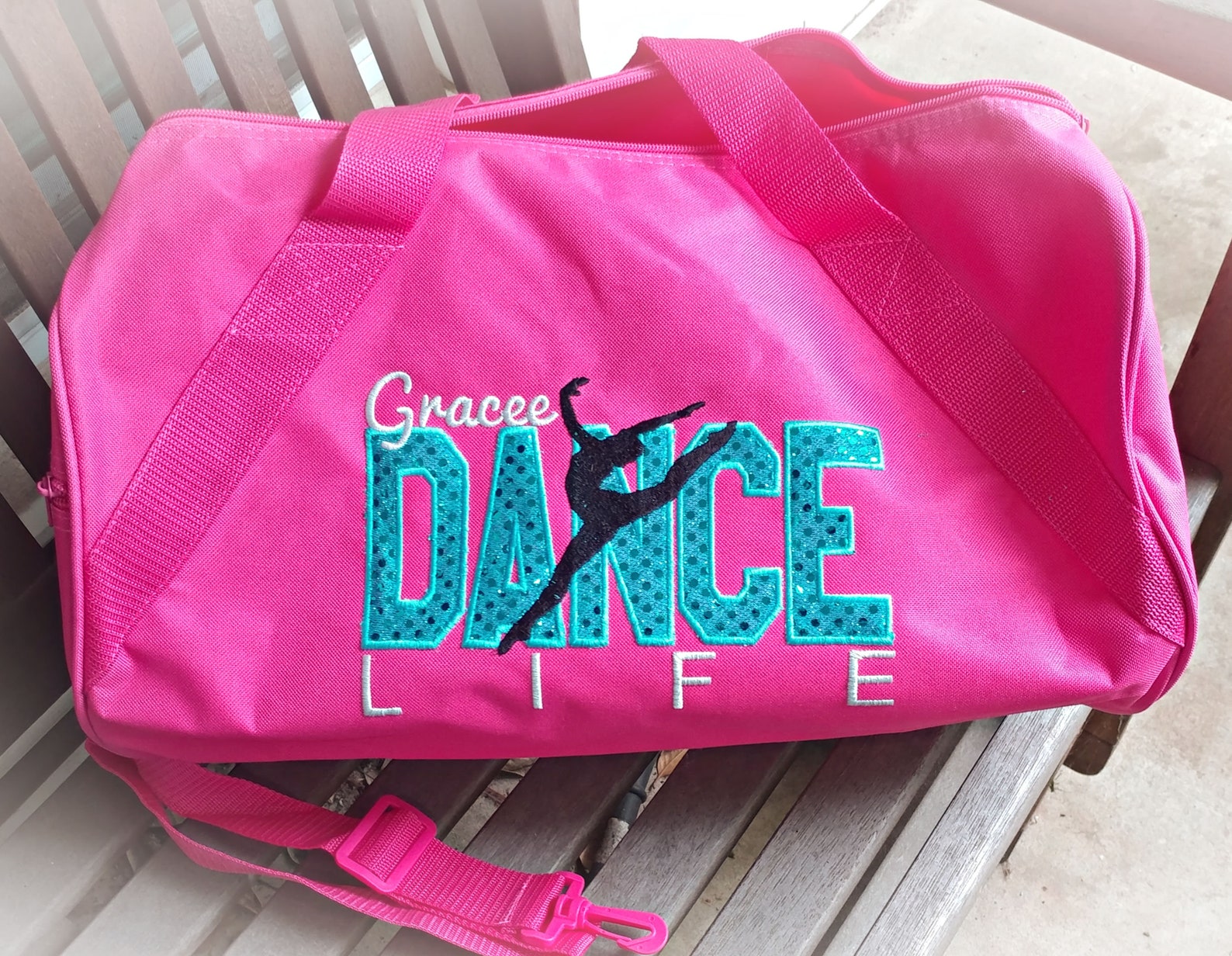 Personalized Pink Dance Dance Duffle Bag Etsy