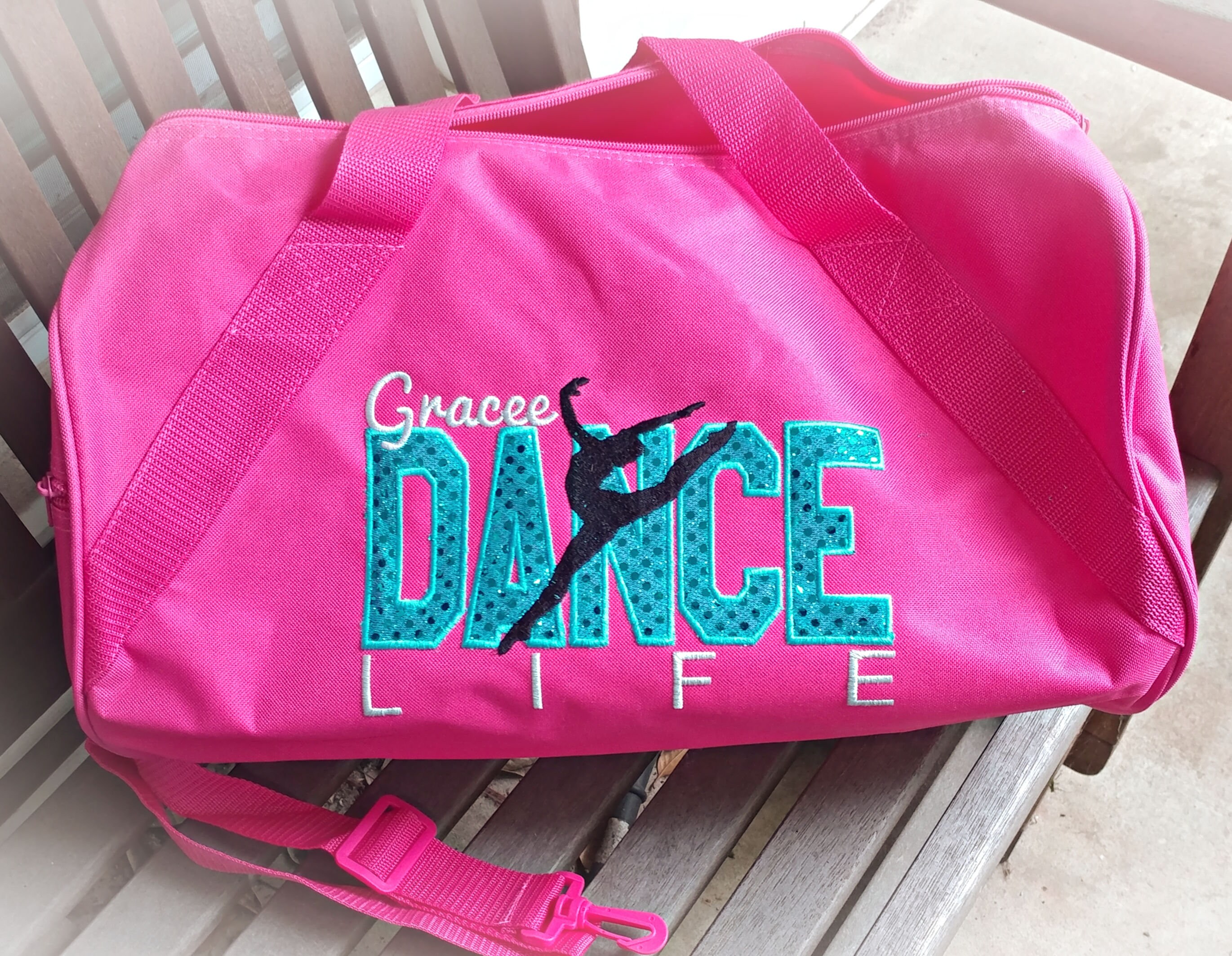 Personalized Pink Dance Dance Duffle Bag Etsy