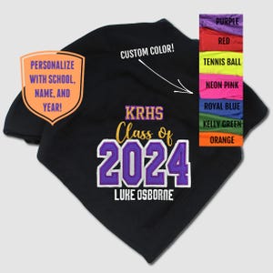 Senior Gift Class of 2025 Blanket Grad Gift For Guys With Name School Colors Senior Night Gift For High School Graduation Personalized Throw