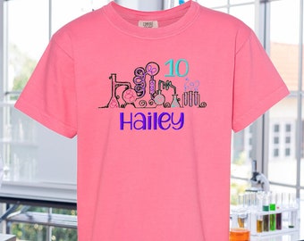Personalized Girls Science Birthday Shirt