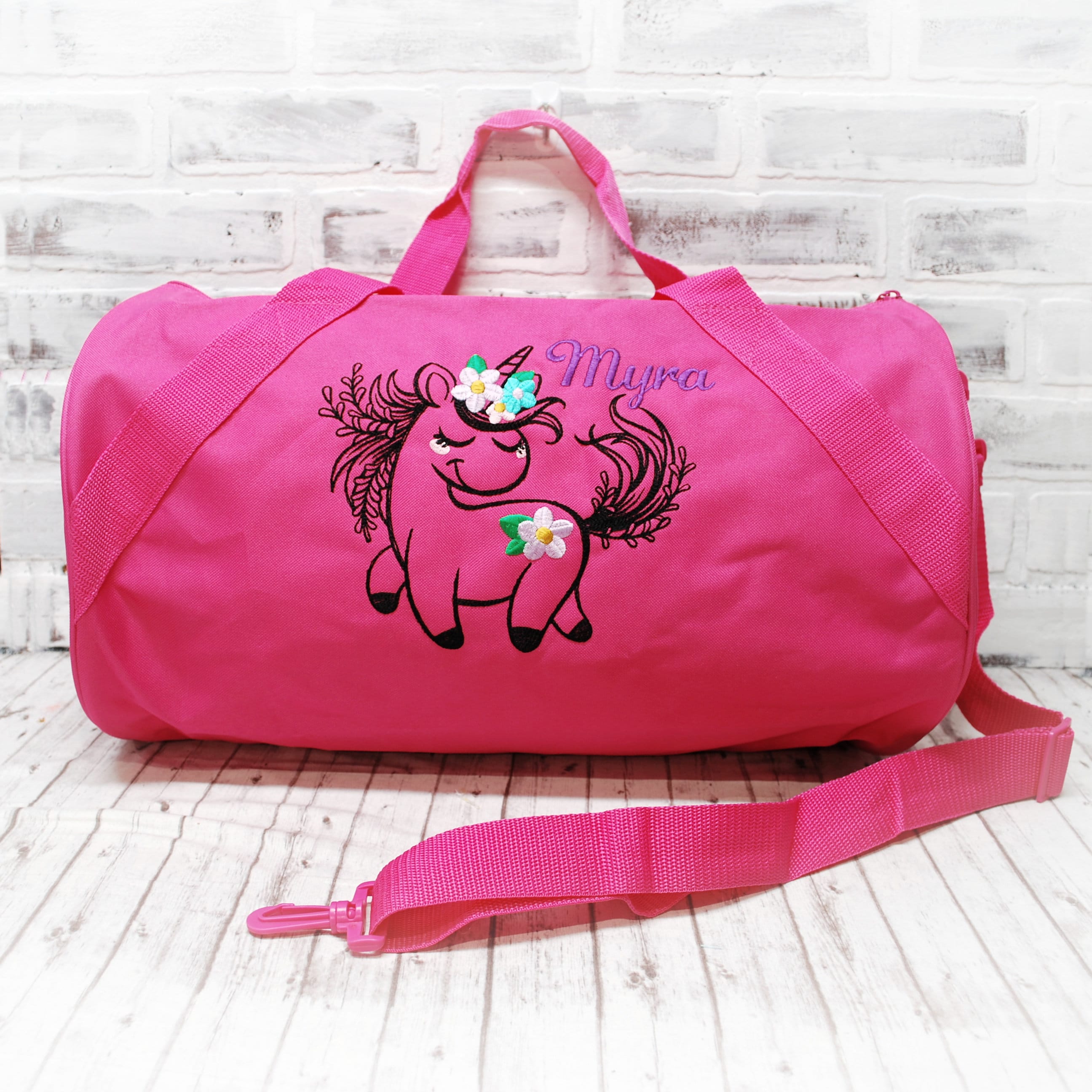 Personalized Girls Unicorn Duffel Bag or Tote Bag-small Pink 