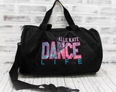 Personalized Dance Pink and Purple Duffle or Tote Bag Dancer Gift Luggage Travel Bag Duffel Bag Tote Bag Girl 39 s Bag