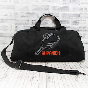 Personalized Pickleball Bag Custom SizeLarge Black Duffle Shown