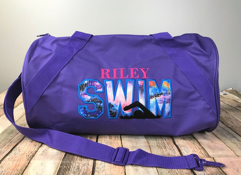 Personalized Swim Duffle Bag//Purple swim team competition Etsy