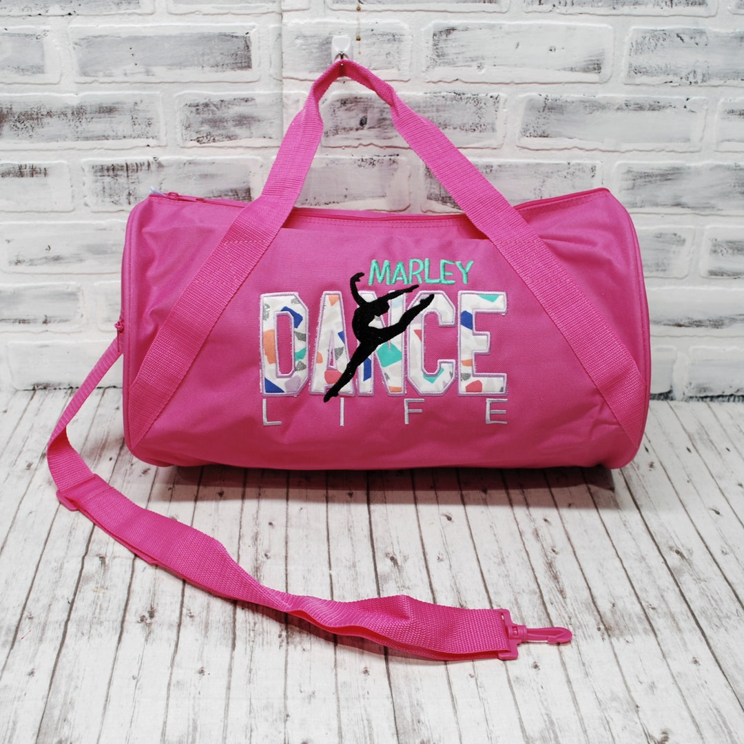 Personalized Modern Dance Duffle Bag Small Pink Duffle Bag Shown Modern