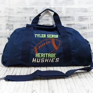 Personalized Football Bag with Custom Name and Team Colors for Football Practice Bag for Football Gift Travel Tote Bag Embroidered Duffle