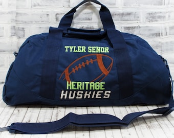 Personalized Football Team Name Tote or Duffle Bag - 3 Lines of Custom Text