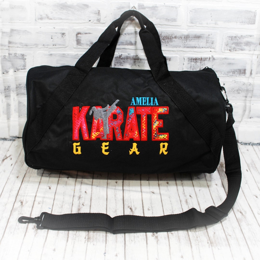 Personalized Girl or Boy Karate Gear Bag Karate Gift Tote Duffle Small Black Duffle Bag Shown Etsy