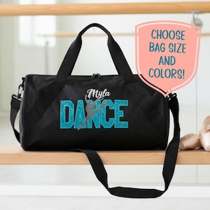 Personalized Dance Bag: Shimmer Applique, Custom Name Duffle or Tote
