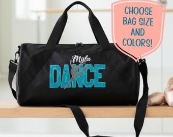 Personalized Dance Bag: Shimmer Applique, Custom Name Duffle or Tote