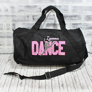 Personalized Dance Ballerina Pink Shimmer Duffle Bag for Young Modern Dancer or Ballerina Custom Tote Bag for Travel