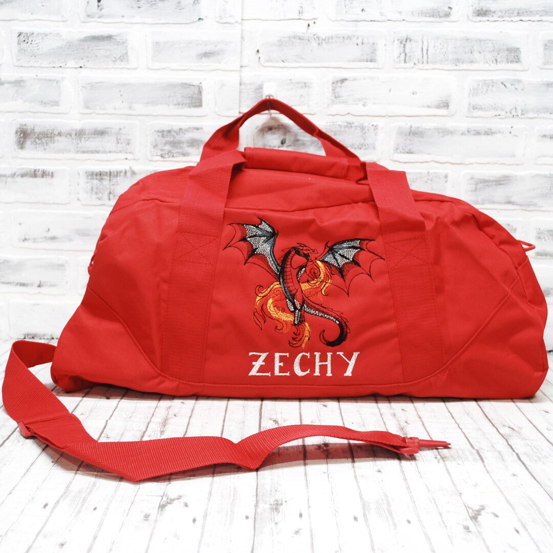 Personalized Kids Dragon Duffel Bag Boy's Duffle Girls Duffle Tote Bag