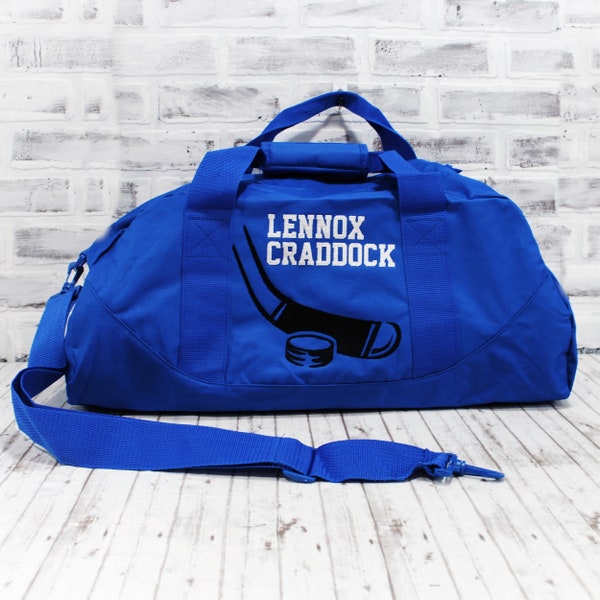 Personalized Ice Hockey Team Name Tote or Duffle Bag - 3 Lines of Custom Text