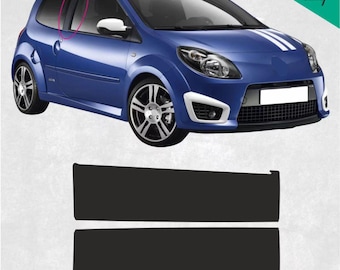 B Pillar Vinyls for Twingo MK2 3 Door  2007 - 2013 Textured Matte Black Vinyl BUBBLE FREE