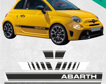 Exact spec side Stripes for Fiat 595 Abarth Stickers Decals correct size and spec Genuine Hexis Vinyl Decorative Foils