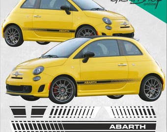 Exact spec side Stripes for Fiat 500 Abarth Stickers Decals correct size and spec Genuine Hexis Vinyl Decorative Foils
