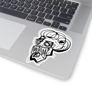 Abstract Face Vinyl Sticker: Hand-Drawn Art Decal